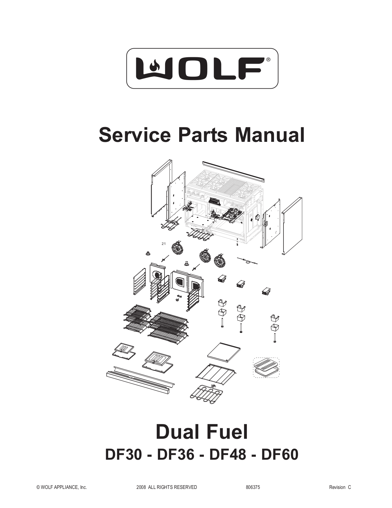 Download free pdf for Wolf DF486G Range manual